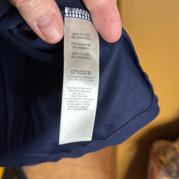 Chico’s Navy Blue Microfiber Tank Top Size Large (2) - Picture 3 of 5